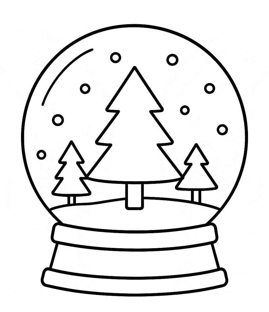Kolorowanka Narysuj Kula śnieżna podstawowy