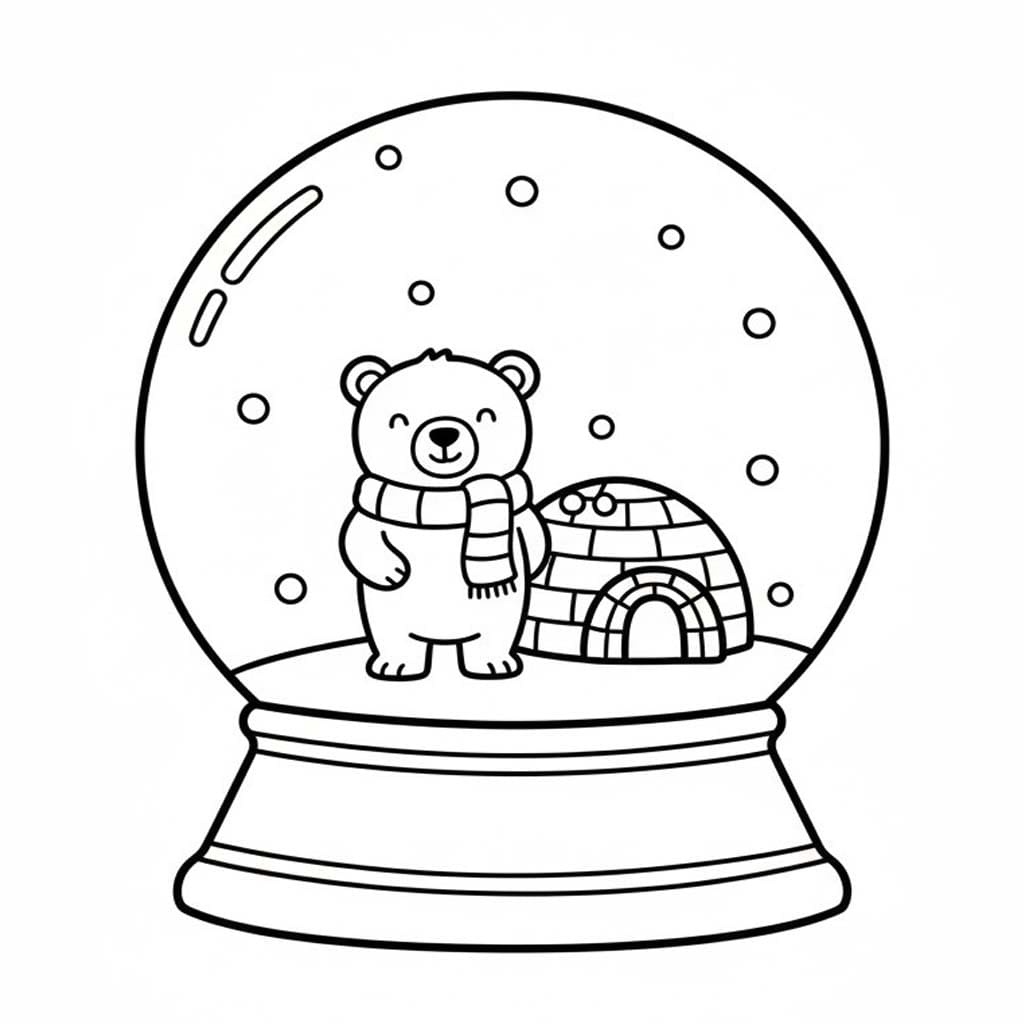 Kolorowanka Narysuj Kula śnieżna