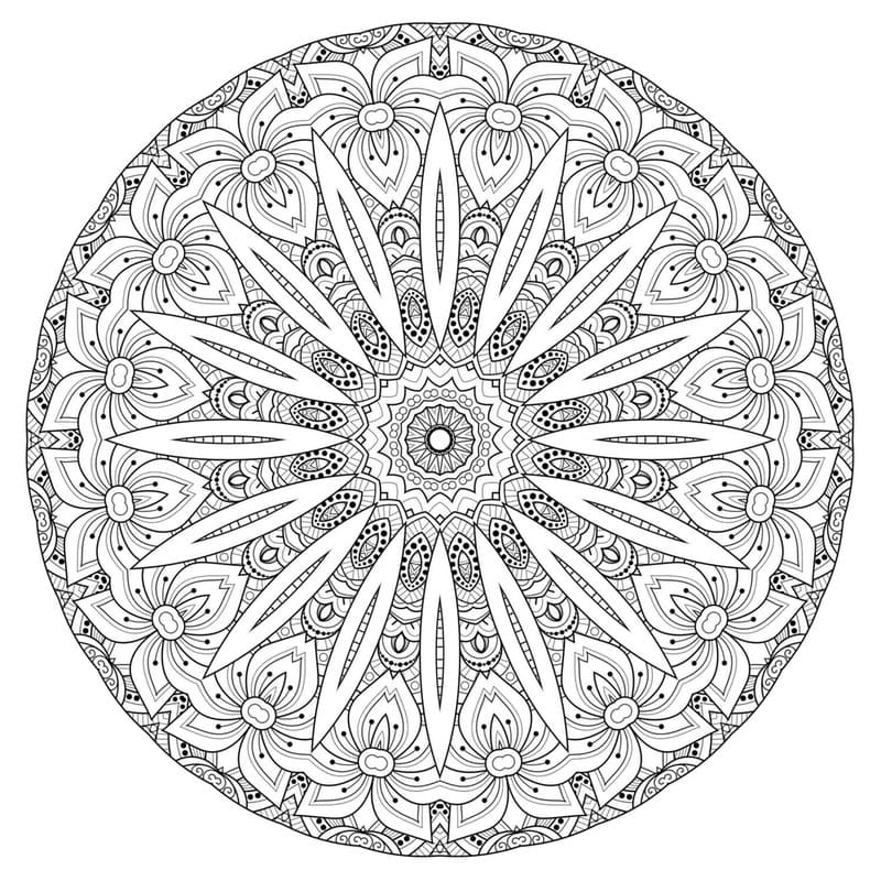 Kolorowanka Narysuj Mandala świąteczna bezpłatny prosty