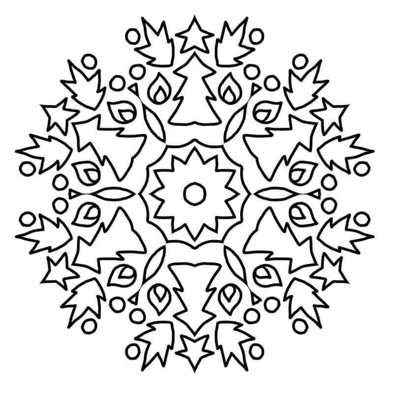 Kolorowanki Mandala świąteczna