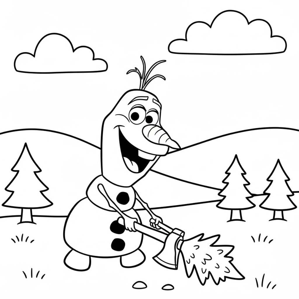Kolorowanka Narysuj Olaf bezpłatny wydruku dla dzieci