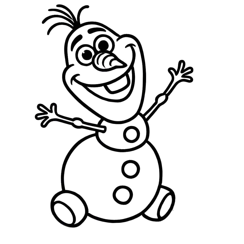 Kolorowanka Narysuj Olaf bezpłatny wydruku łatwy