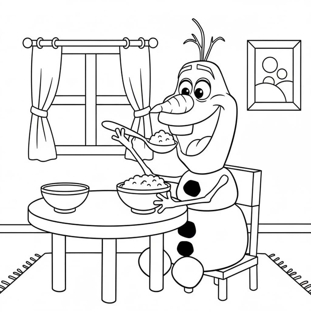 Kolorowanka Narysuj Olaf bezpłatny wydruku podstawowy
