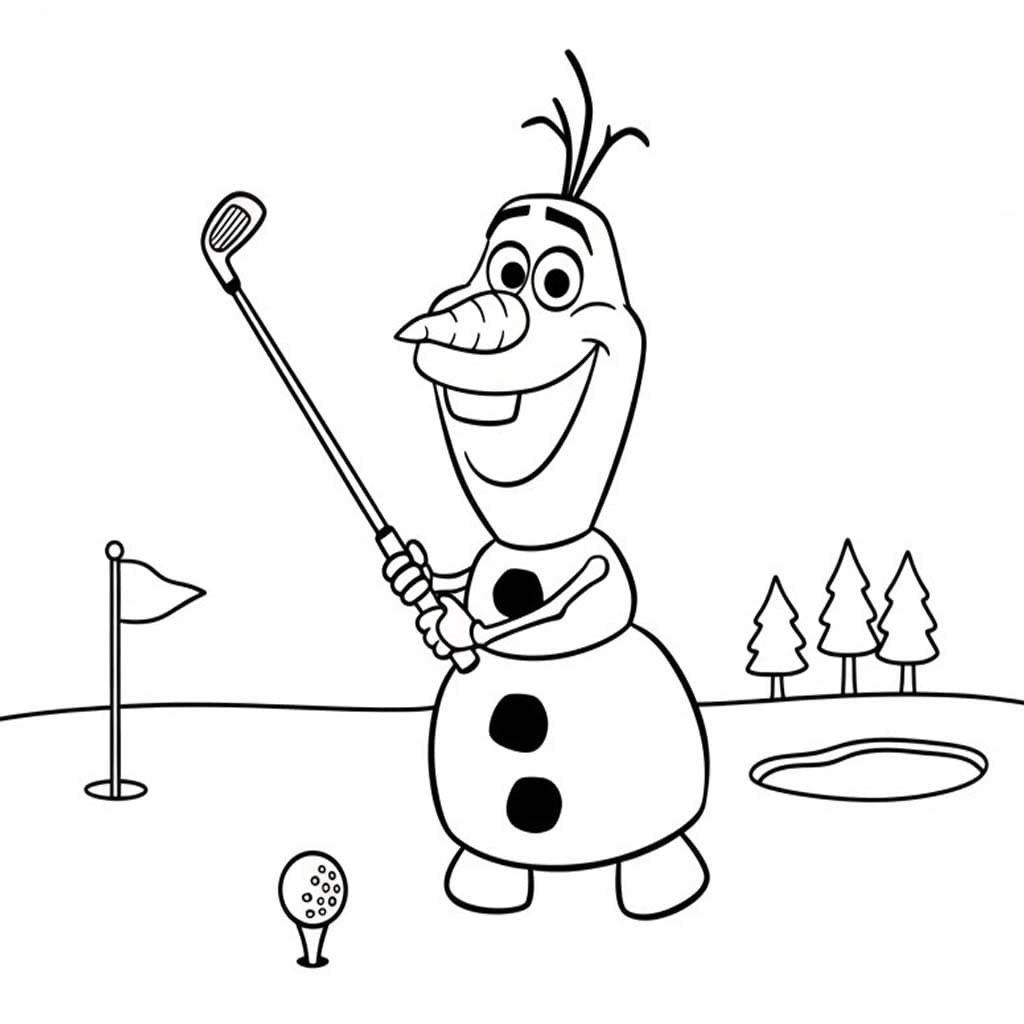 Kolorowanka Narysuj Olaf dla dzieci