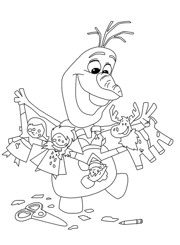 Kolorowanka Narysuj Olaf podstawowy u dzieci