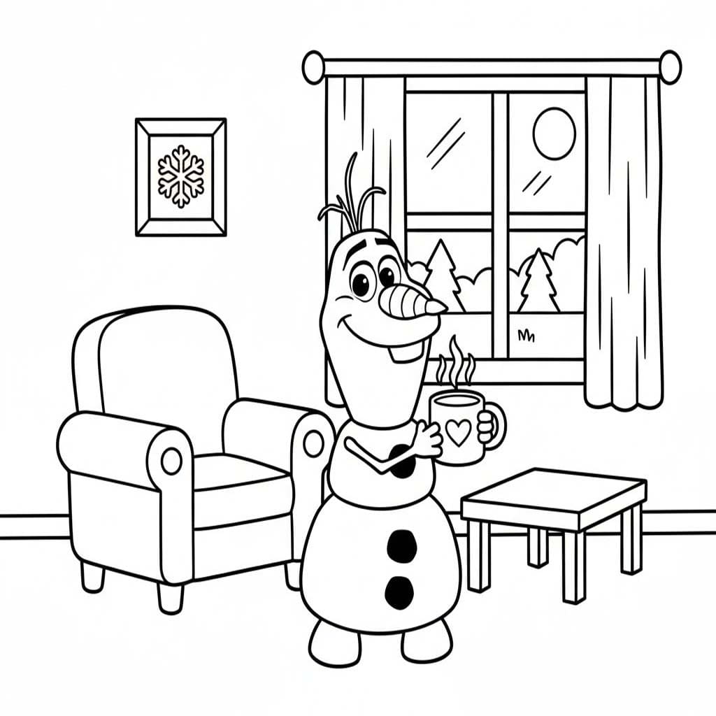 Kolorowanka Narysuj Olaf wydruku