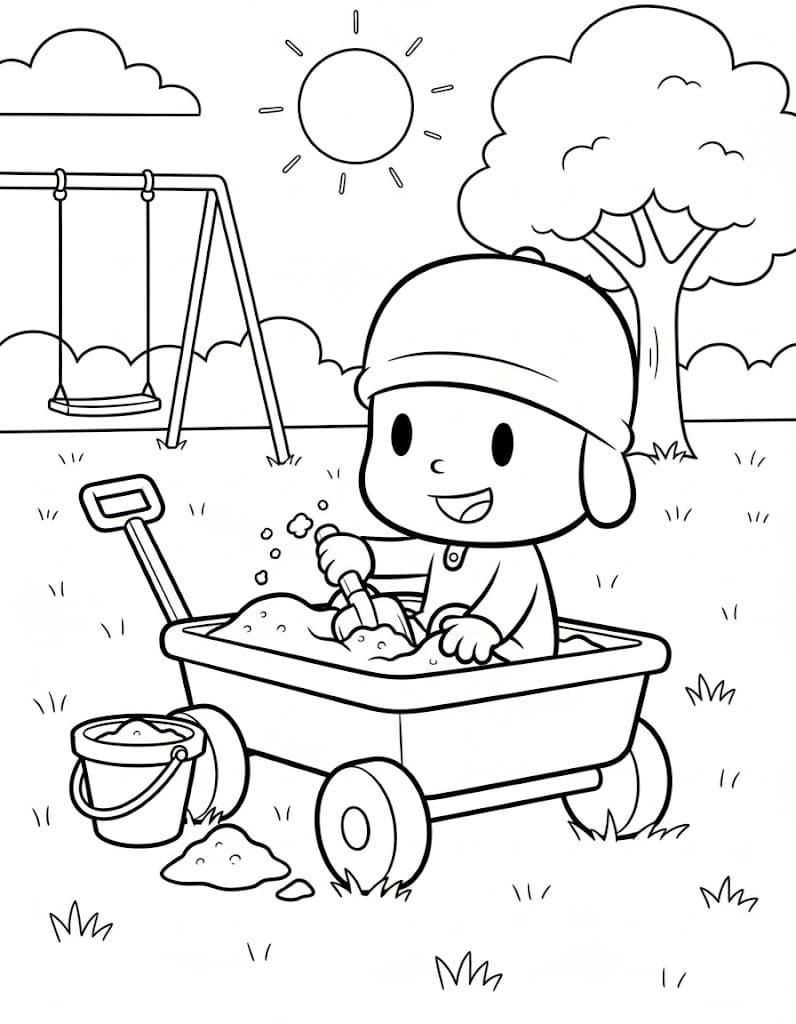 Kolorowanka Narysuj Pocoyo 4