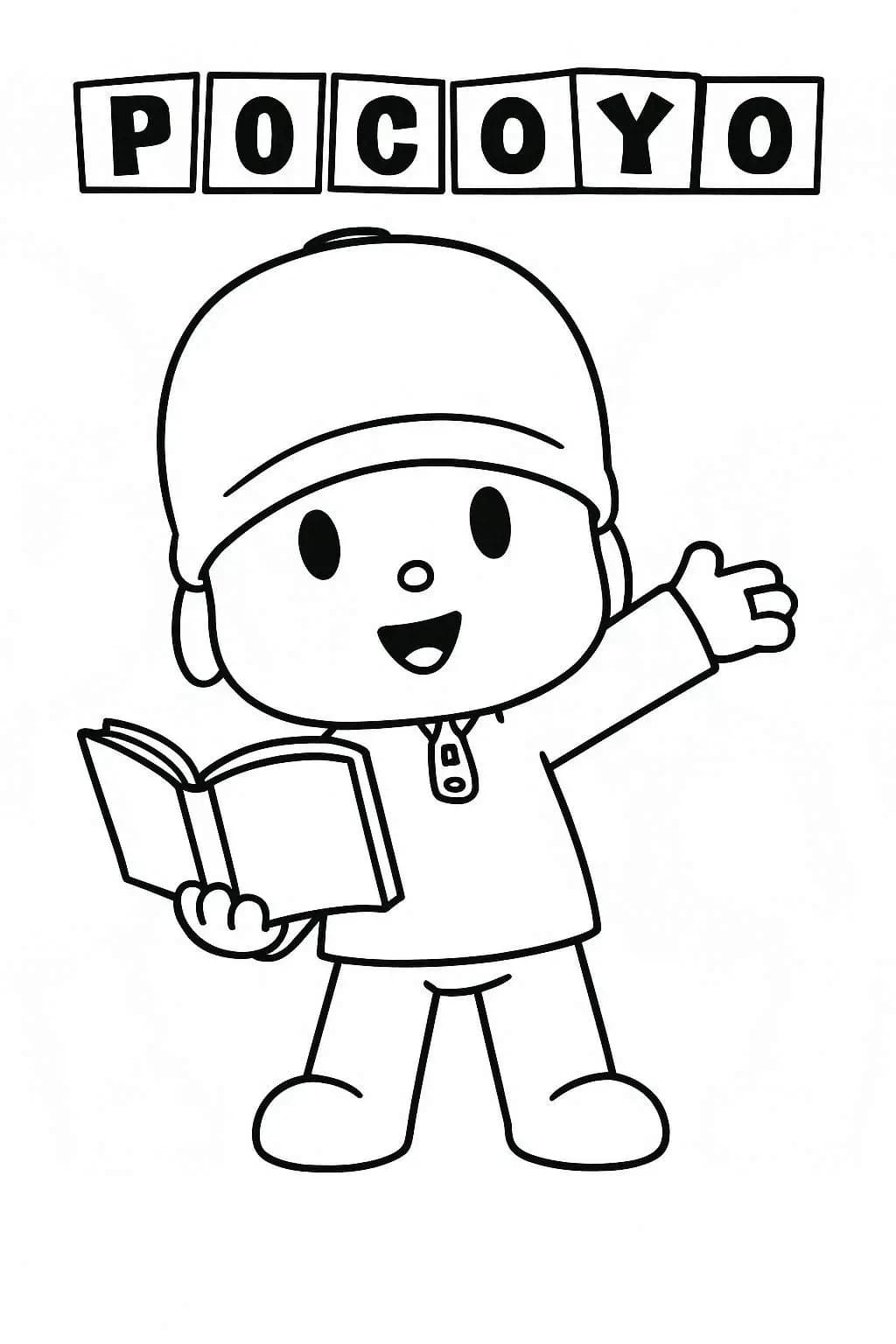 Kolorowanka Narysuj Pocoyo bezpłatny dla dzieci