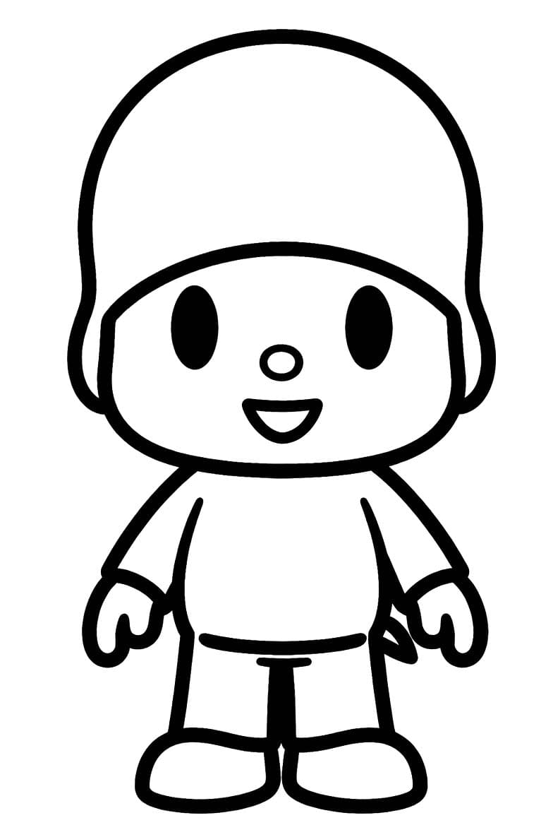 Kolorowanka Narysuj Pocoyo bezpłatny łatwy