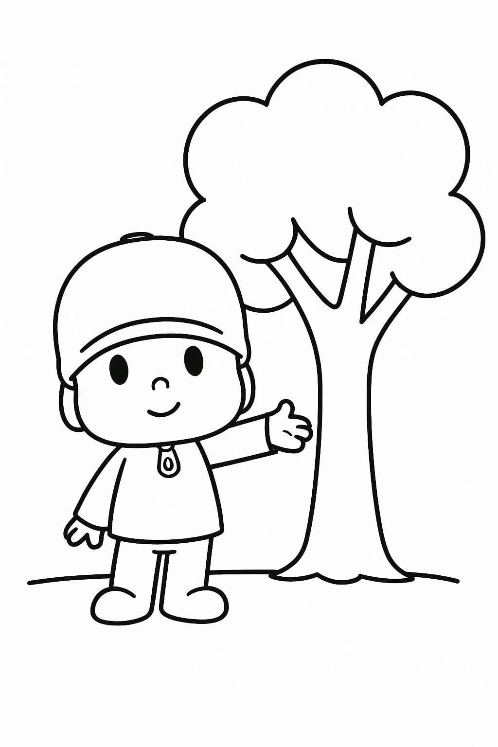 Kolorowanka Narysuj Pocoyo bezpłatny wydruku dla dzieci