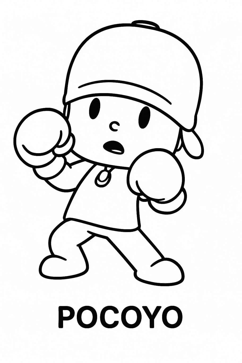 Kolorowanka Narysuj Pocoyo bezpłatny wydruku prosty