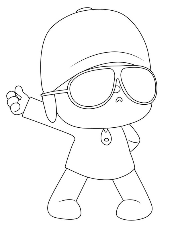 Kolorowanka Narysuj Pocoyo łatwy