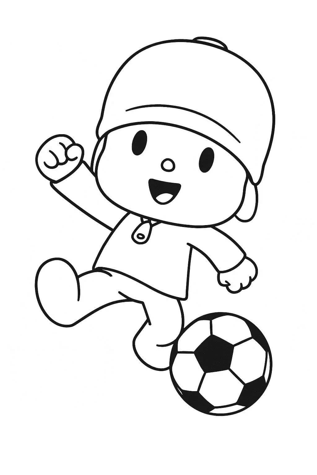 Kolorowanka Narysuj Pocoyo wydruku łatwy