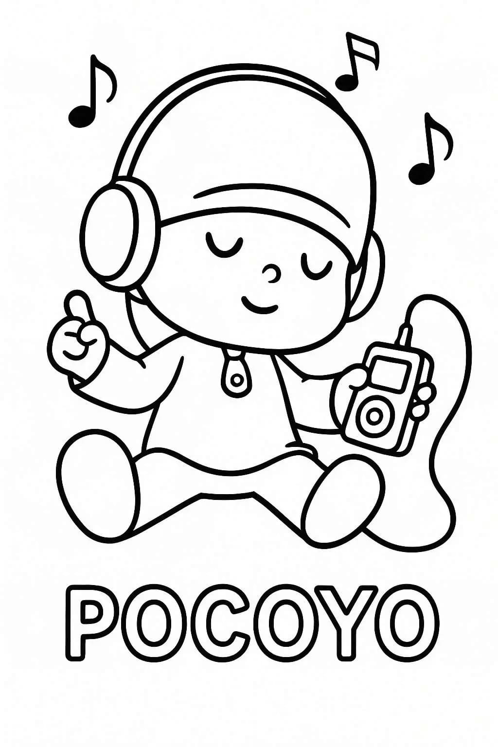 Kolorowanka Narysuj Pocoyo wydruku podstawowy