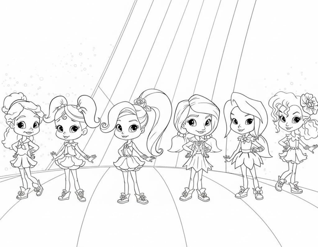 Kolorowanka Narysuj Rainbow Rangers bezpłatny dla dzieci