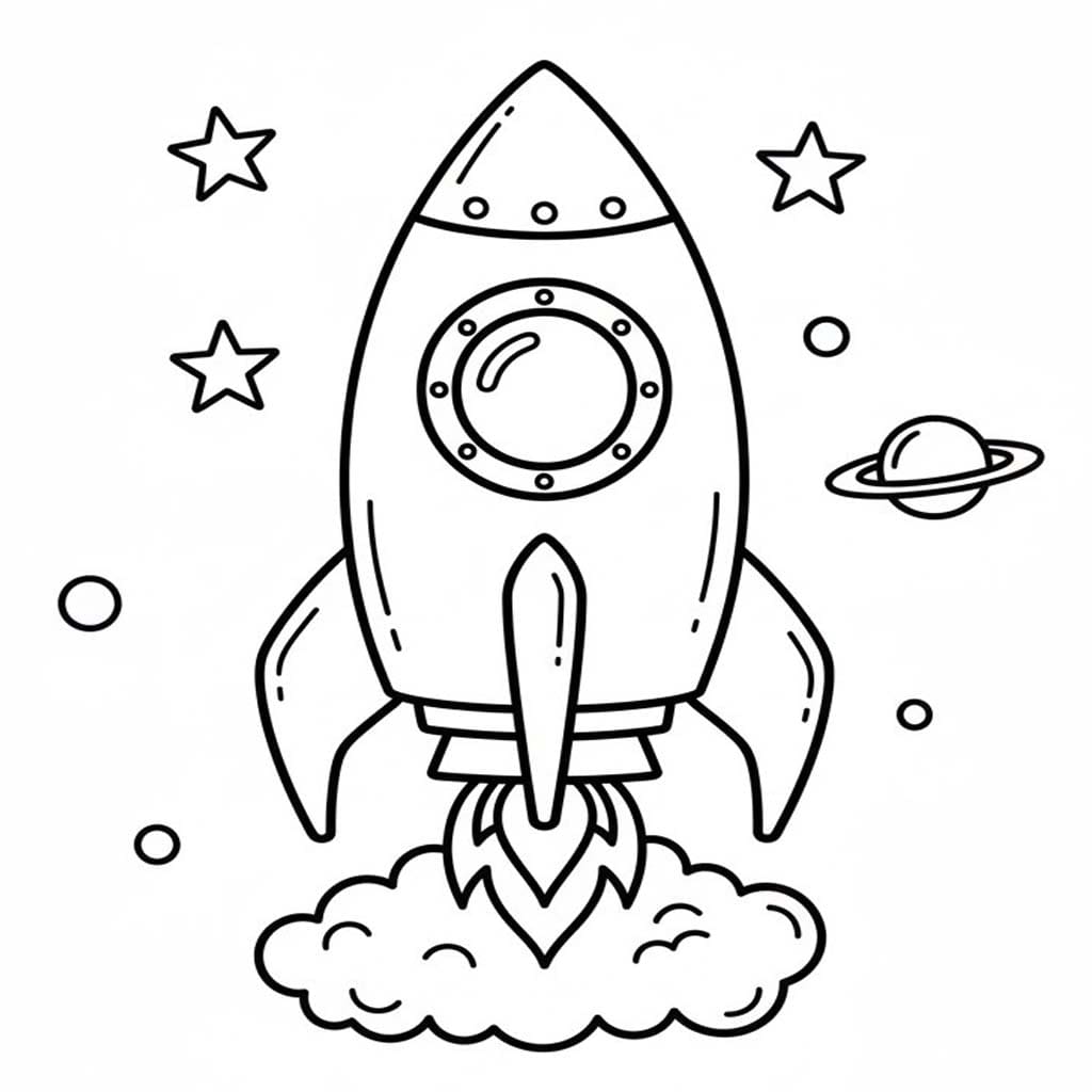 Kolorowanka Narysuj Rakieta bezpłatny dla dzieci