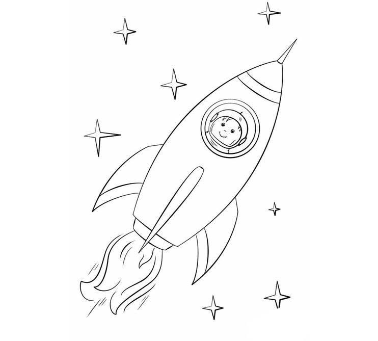 Kolorowanka Narysuj Rakieta bezpłatny łatwy