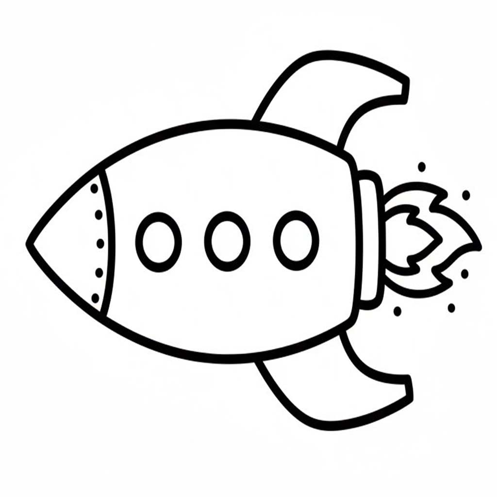 Kolorowanka Narysuj Rakieta dla dzieci