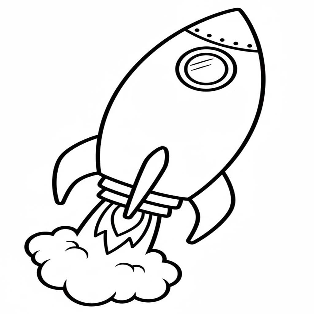 Kolorowanka Narysuj Rakieta łatwy