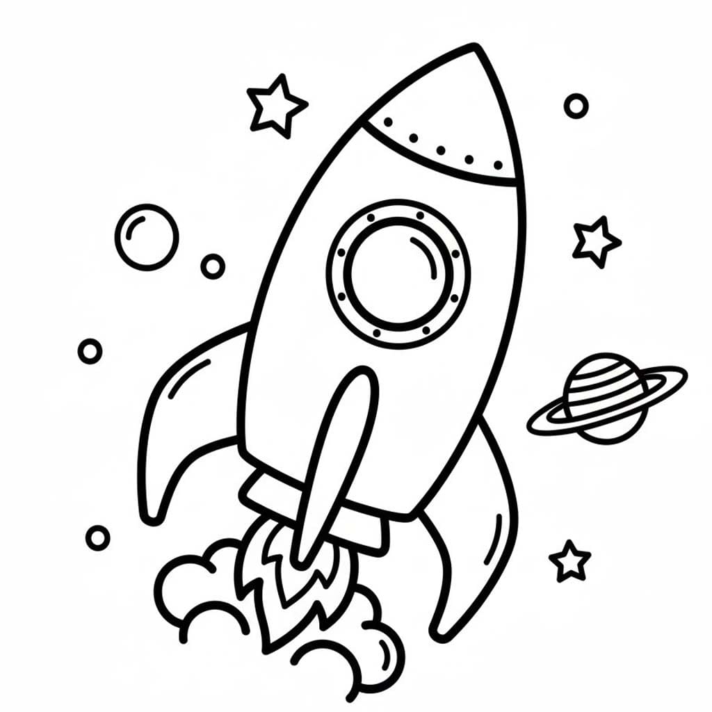 Kolorowanka Narysuj Rakieta podstawowy