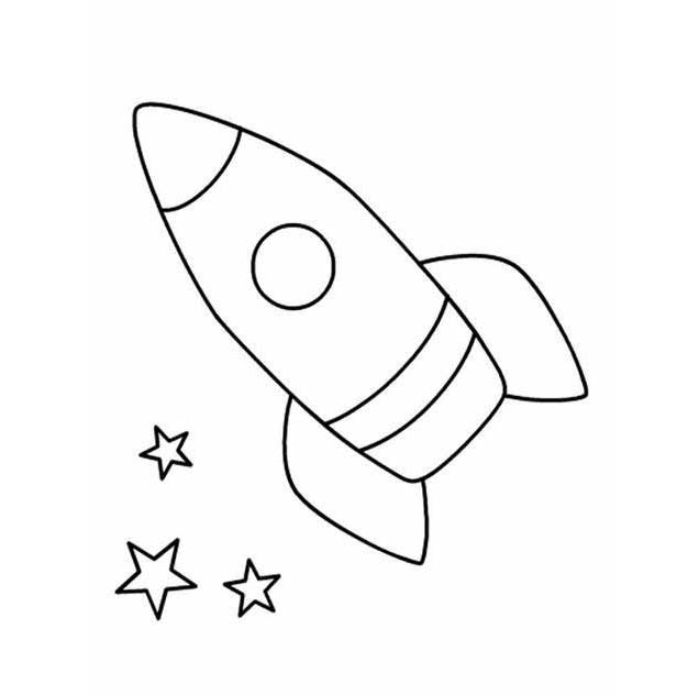 Kolorowanka Narysuj Rakieta wydruku łatwy