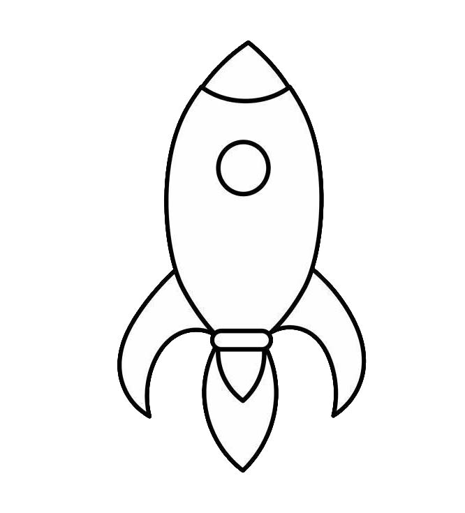 Kolorowanka Narysuj Rakieta wydruku prosty