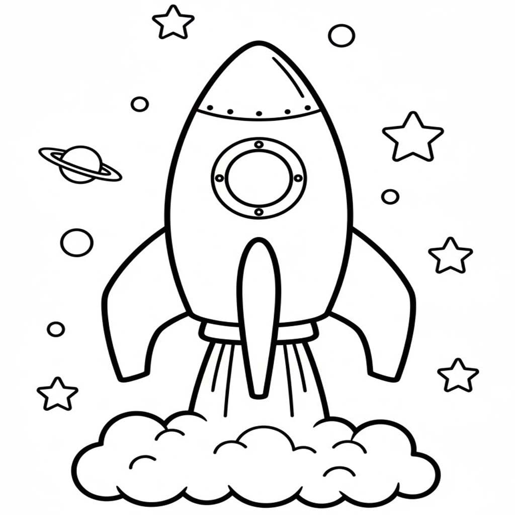 Kolorowanka Narysuj Rakieta wydruku