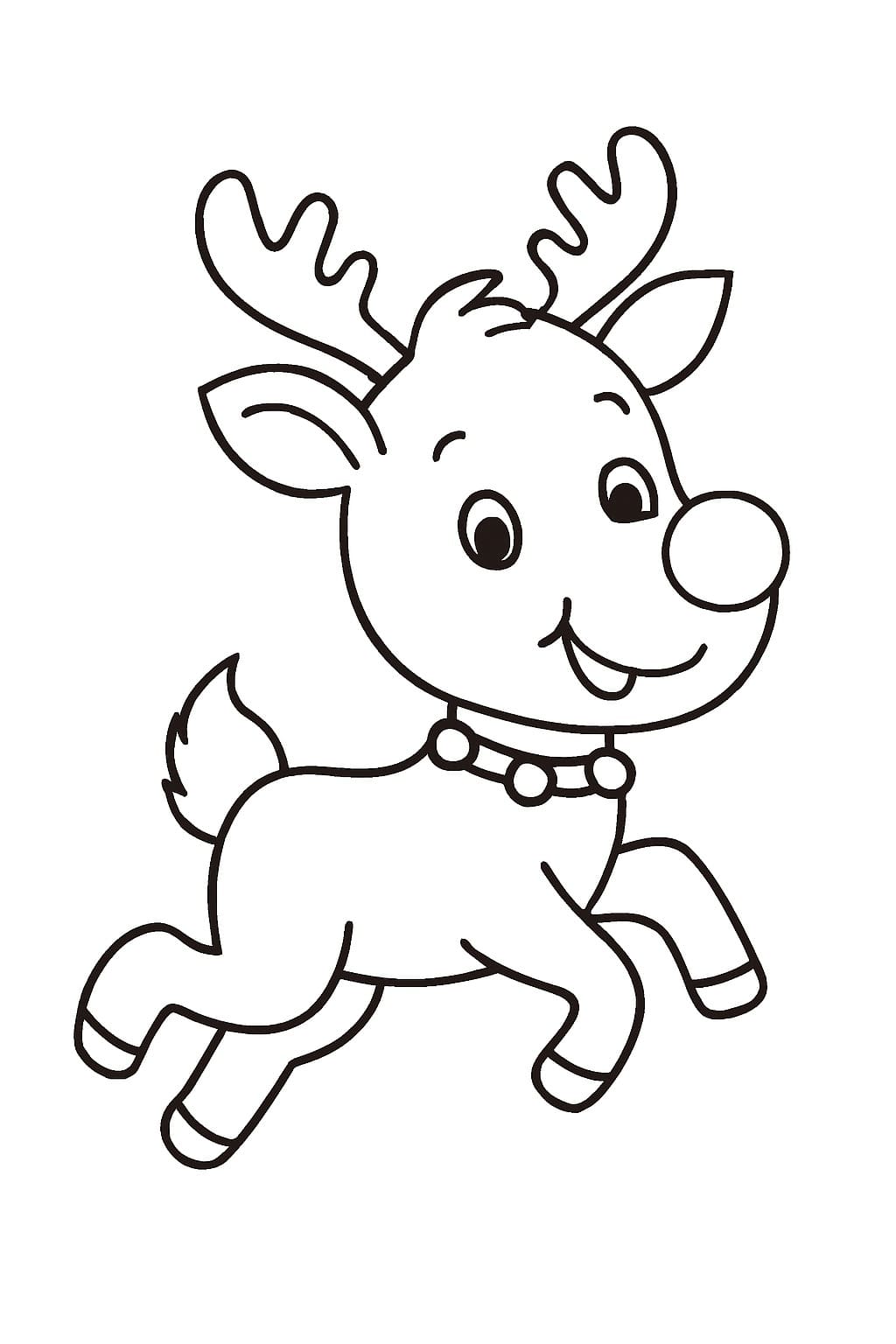 Kolorowanki Renifer Rudolf