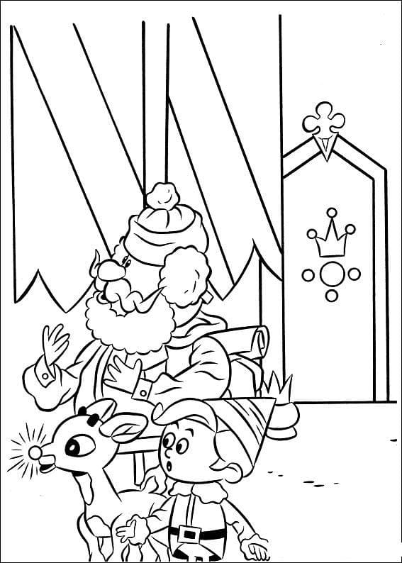 Kolorowanka Narysuj Renifer Rudolf prosty