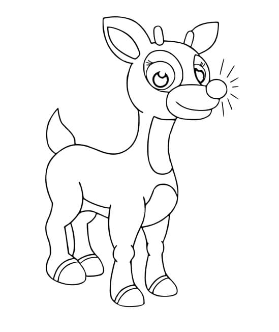 Kolorowanka Narysuj Renifer Rudolf wydruku
