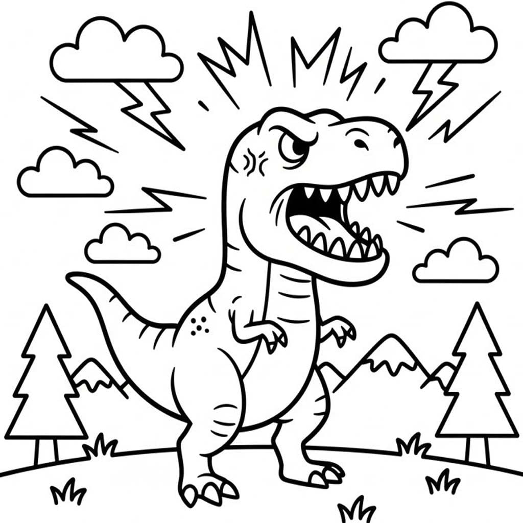 Kolorowanka Narysuj T Rex 4