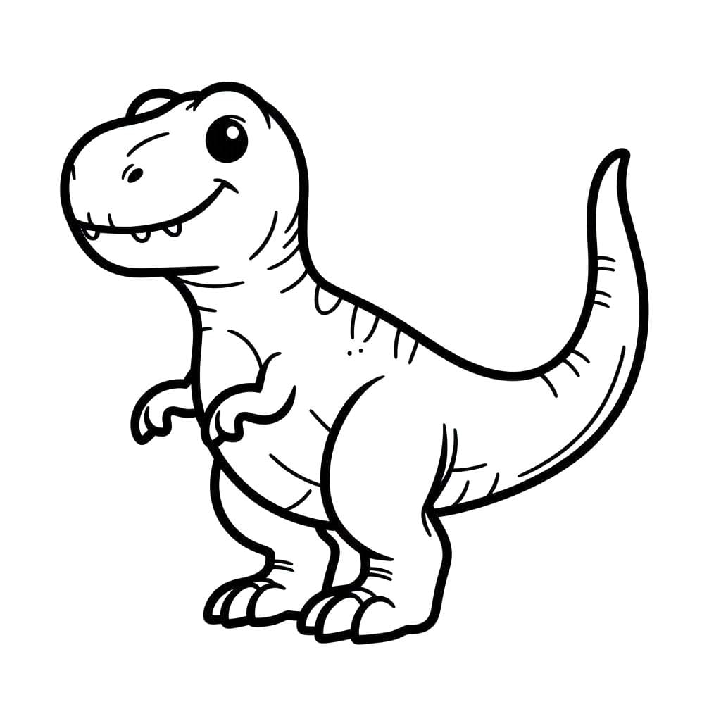 Kolorowanka Narysuj T Rex bezpłatny łatwy