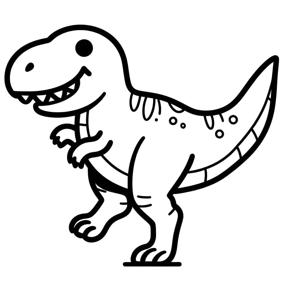 Kolorowanka Narysuj T Rex bezpłatny wydruku łatwy
