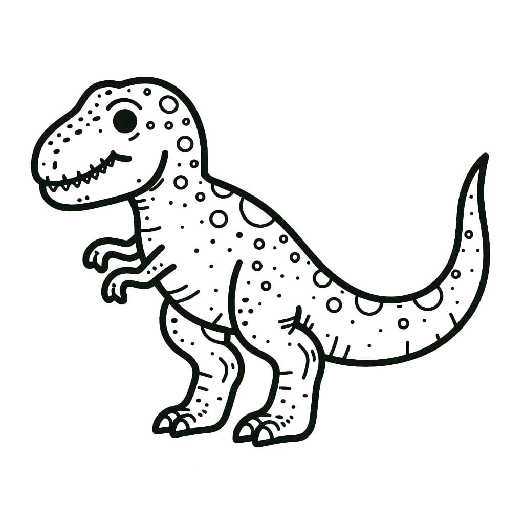 Kolorowanka Narysuj T Rex bezpłatny wydruku prosty