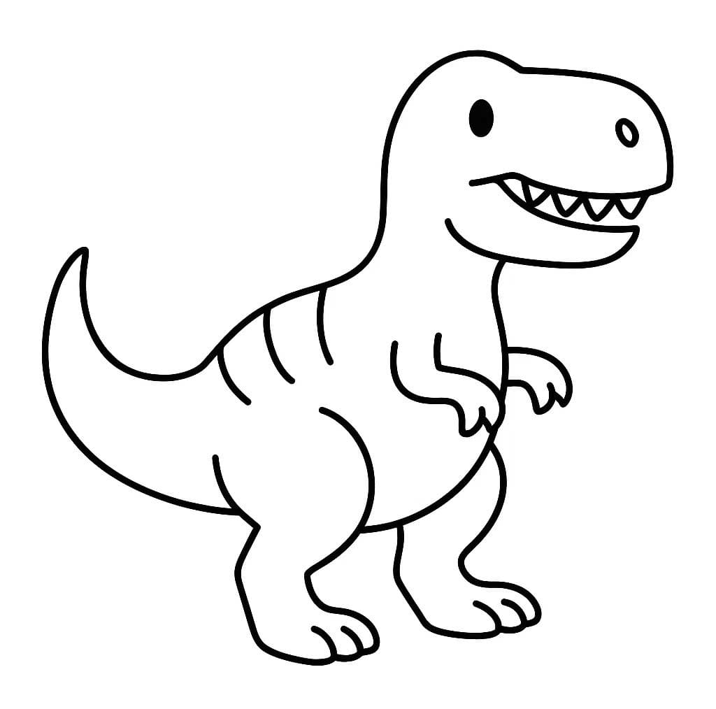Kolorowanka Narysuj T Rex bezpłatny wydruku