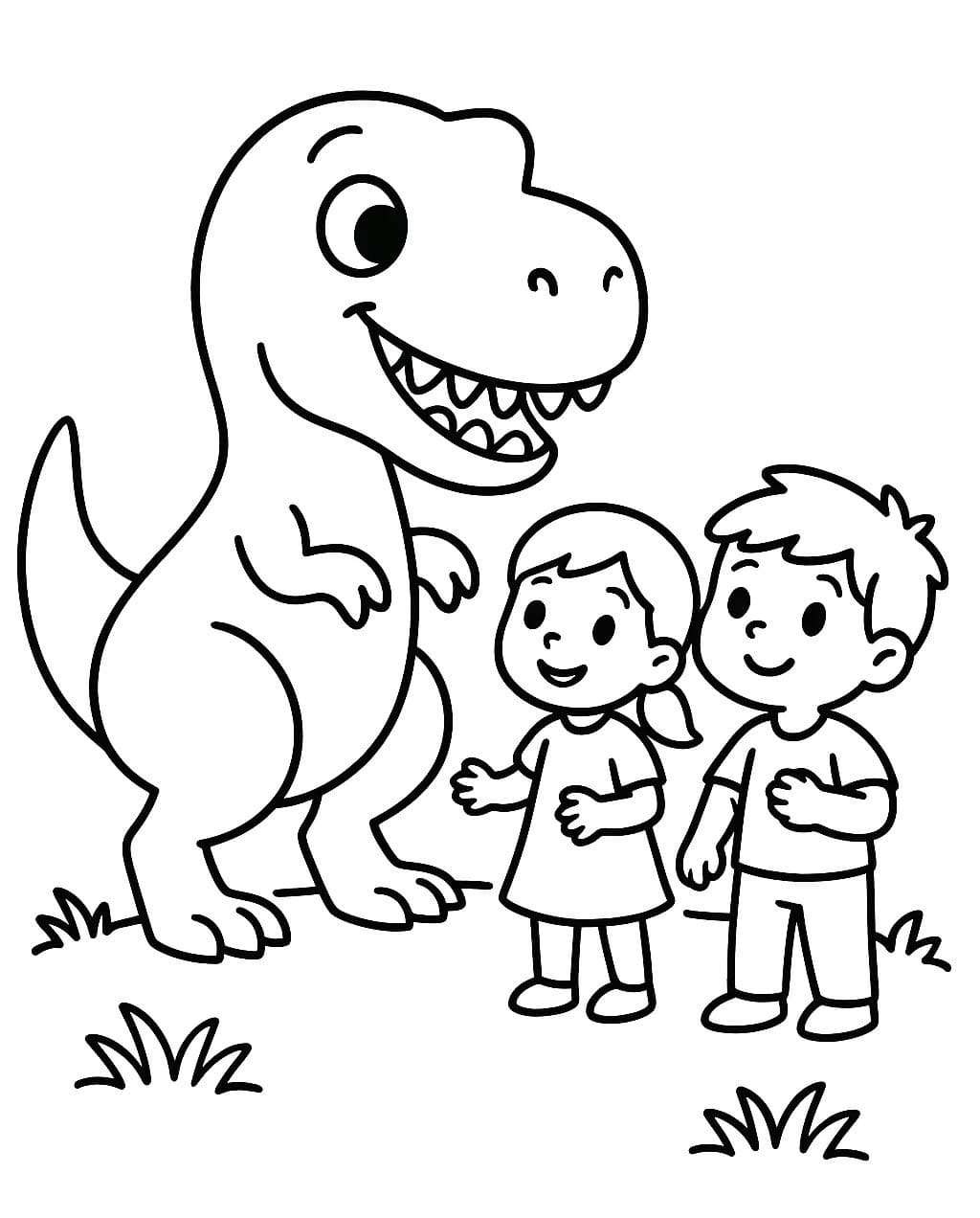 Kolorowanka Narysuj T Rex bezpłatny