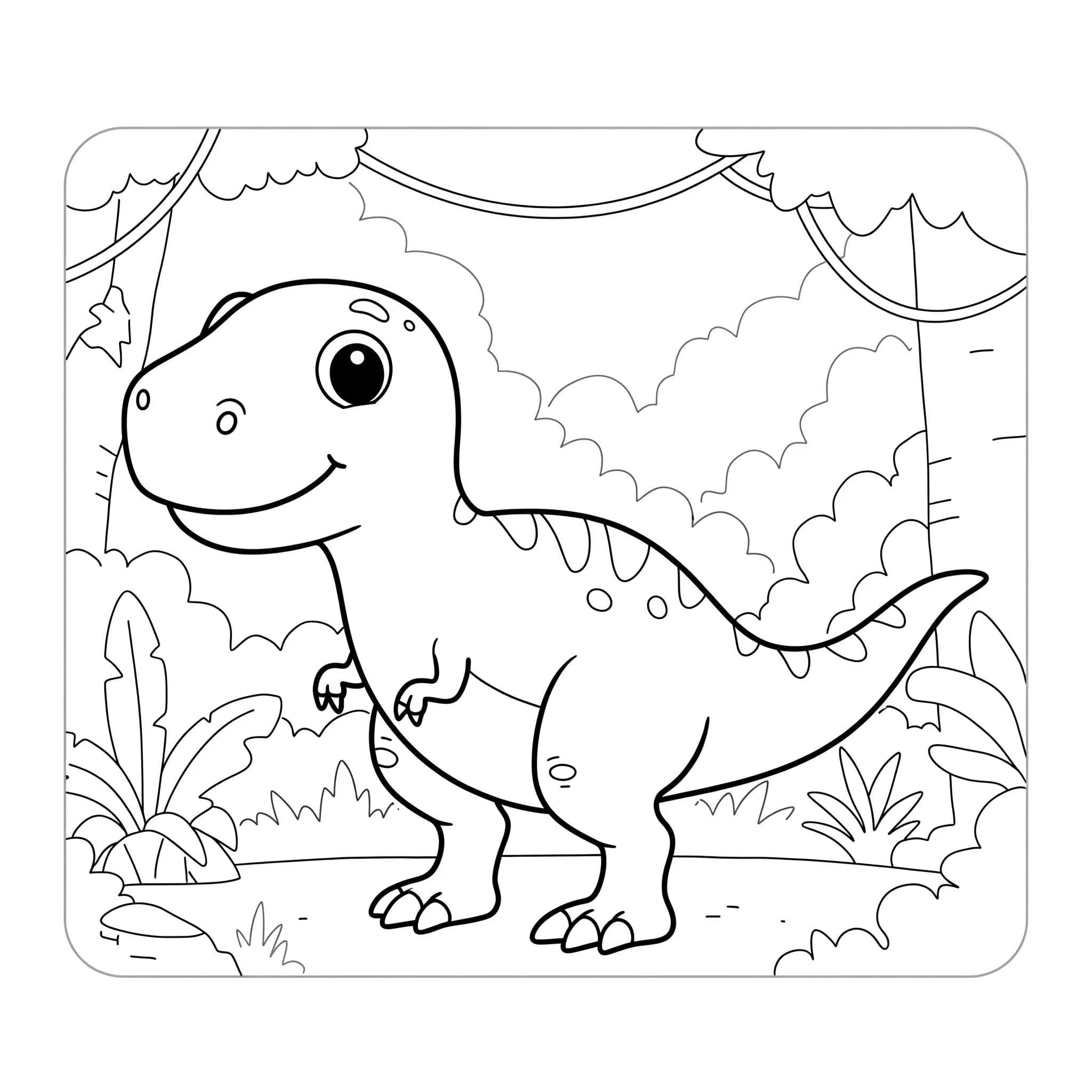 Kolorowanka Narysuj T Rex wydruku prosty