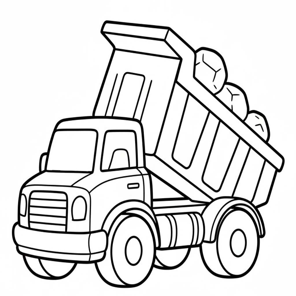 Kolorowanka Narysuj Wywrotka łatwy