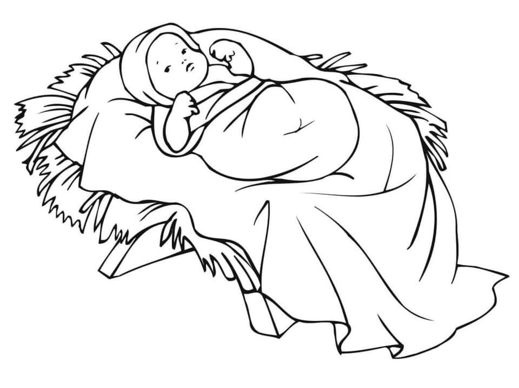 Kolorowanka Obraz Dzieciątko Jezus bezpłatny wydruku