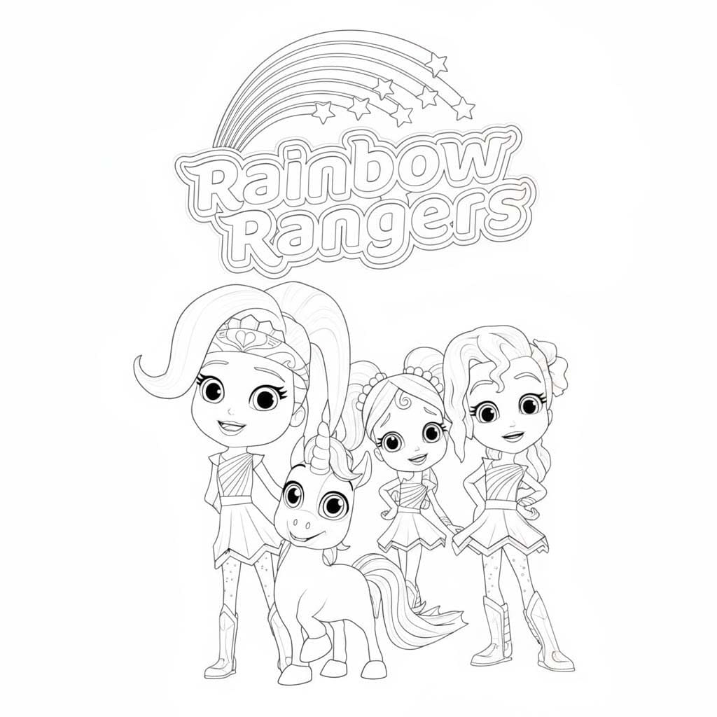 Kolorowanka Rainbow Rangers bezpłatny