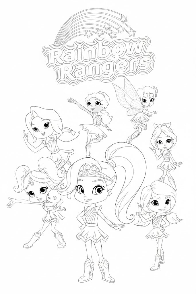 Kolorowanka Rainbow Rangers wydruku