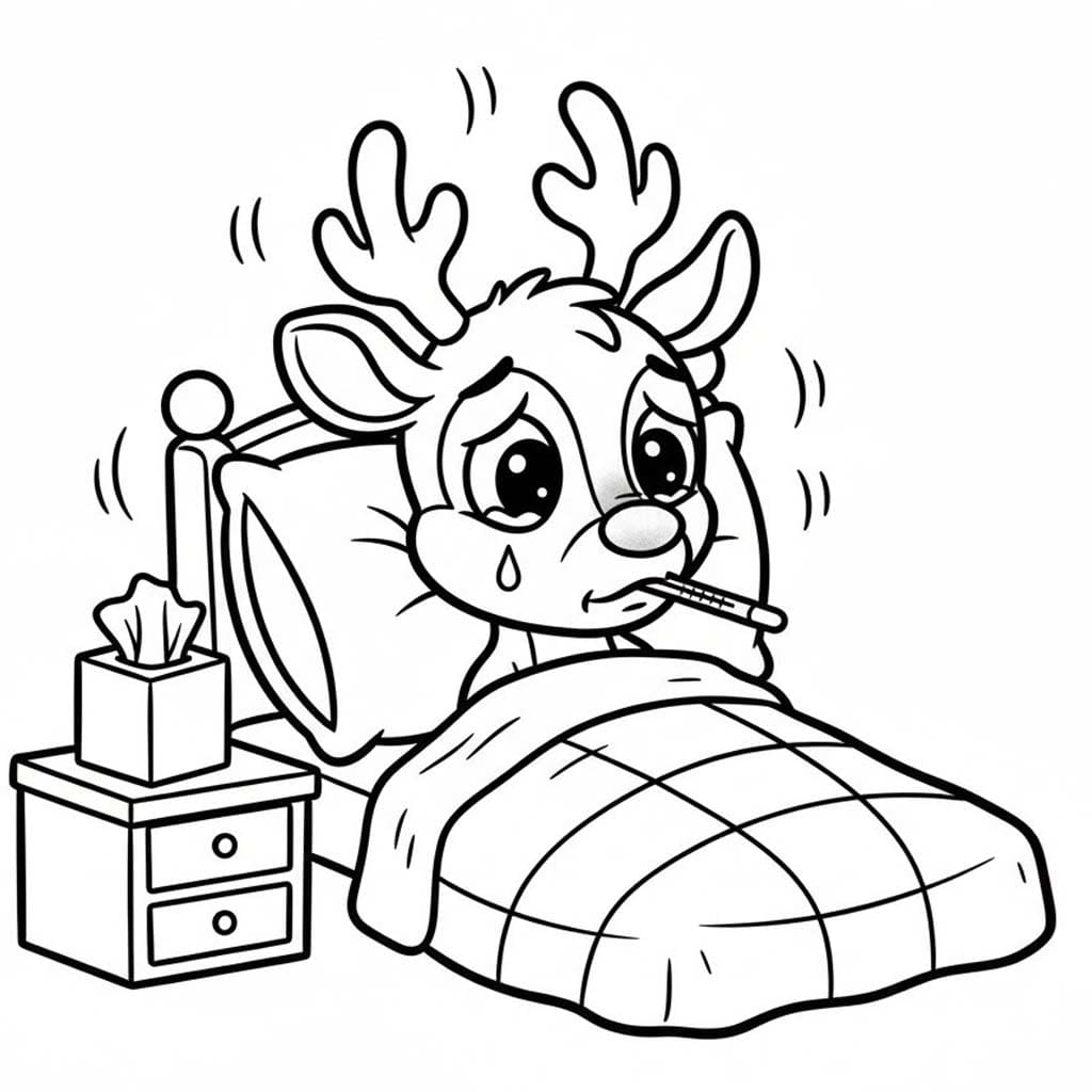 Kolorowanka Renifer Rudolf bezpłatny