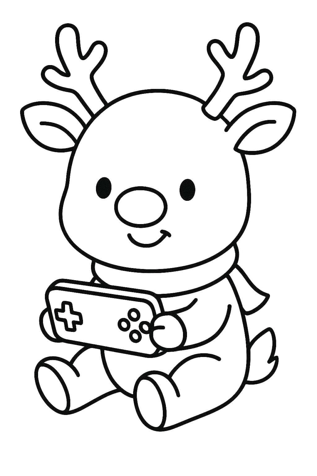 Kolorowanka Renifer Rudolf prosty