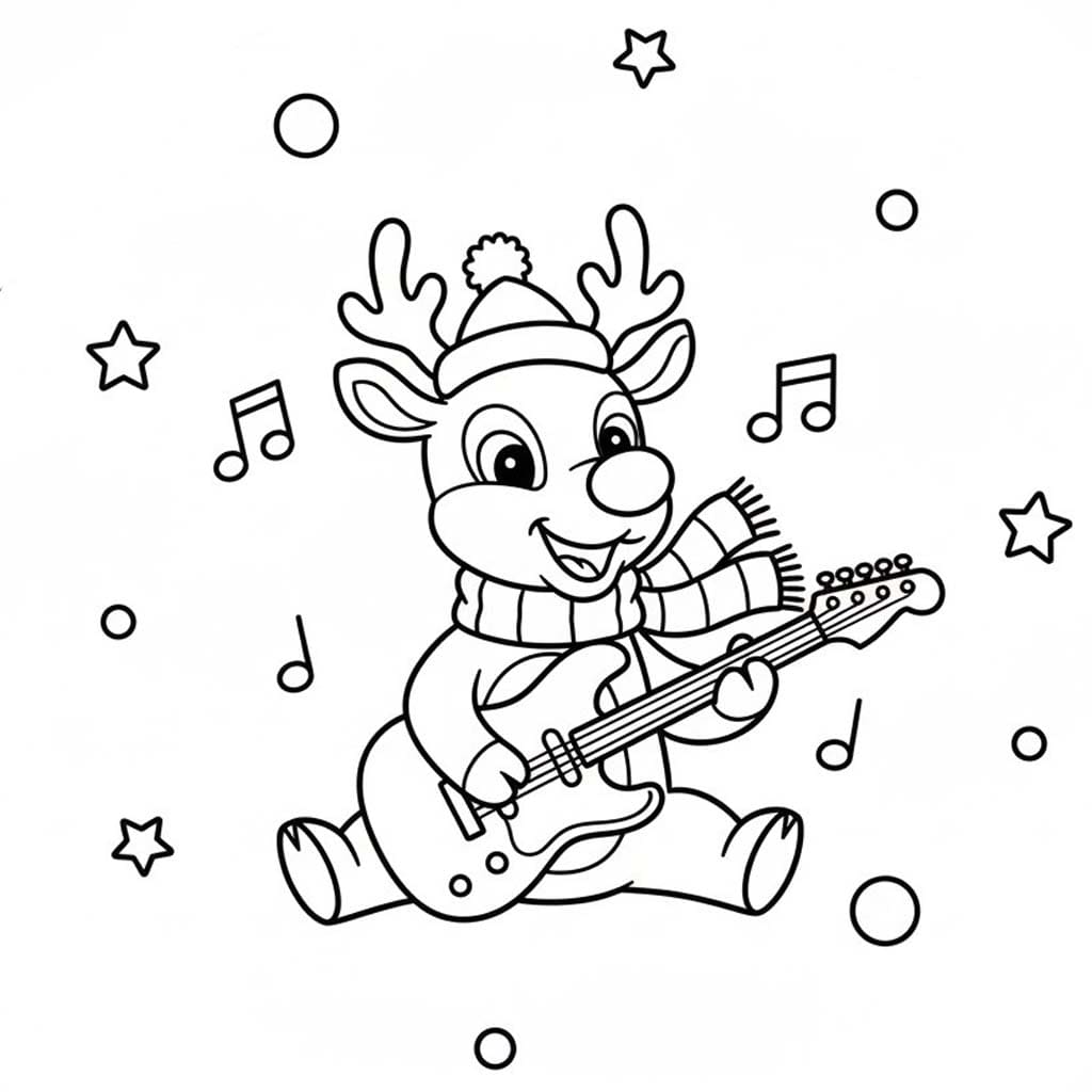 Kolorowanka Renifer Rudolf wydruku podstawowy