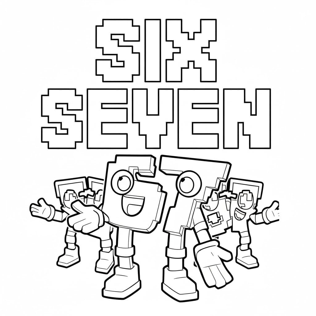 Kolorowanka 67 Brainrot wydruku łatwy