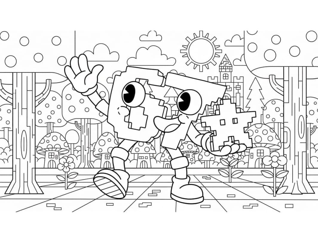 Kolorowanka 67 Brainrot wydruku podstawowy