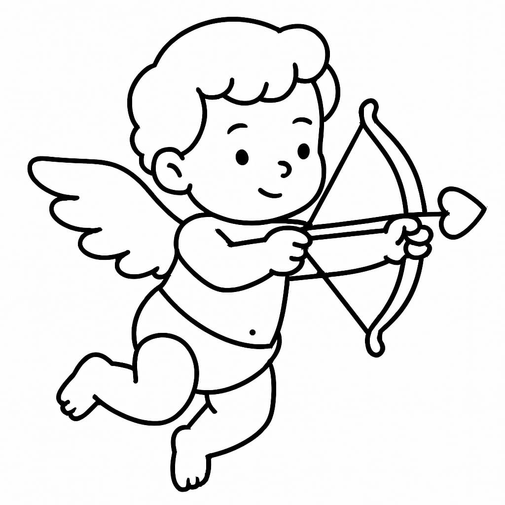 Kolorowanka Amorek bezpłatny wydruku dla dzieci