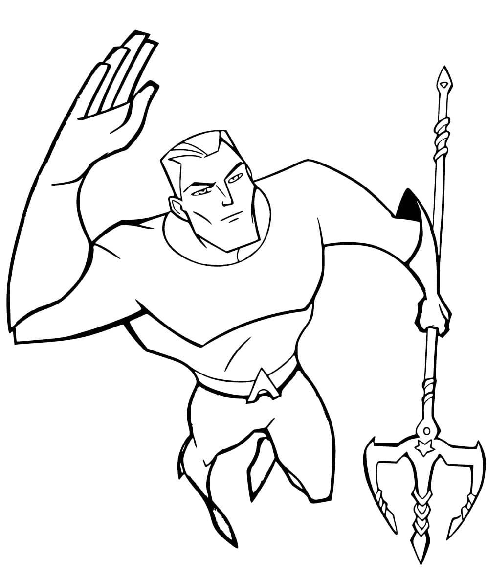 Kolorowanka Aquaman bezpłatny wydruku dla dzieci