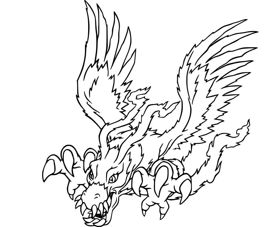 Kolorowanka Digimon bezpłatny prosty