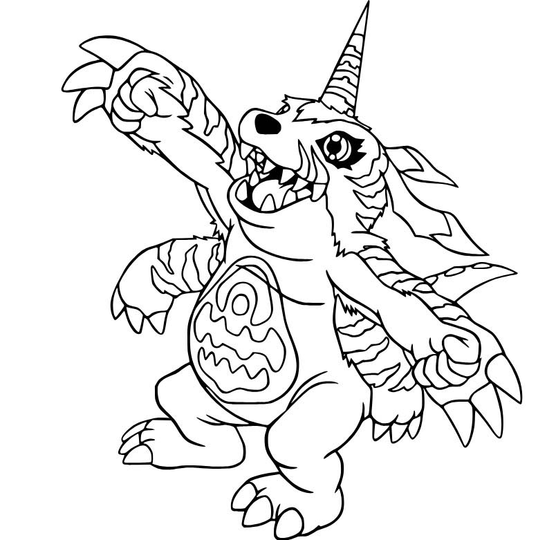 Kolorowanka Digimon wydruku łatwy